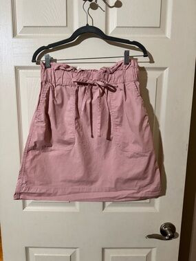 a new day Pink Paperbag Waist Mini Skirt